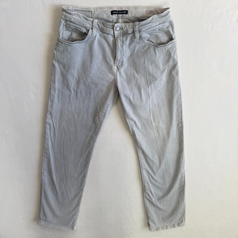 Mavi Jeans Mens Zach Straight Leg 34x29 Low Rise Gray Grey Denim Stretch